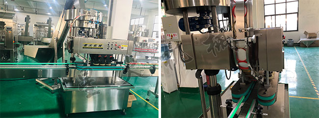 星火牛肉醬生產線設備中旋蓋設備細節展示