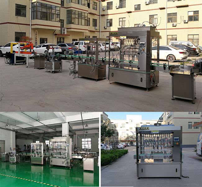 南京星火廠房柿子醋全自動灌裝機及液體灌裝流水線展示圖