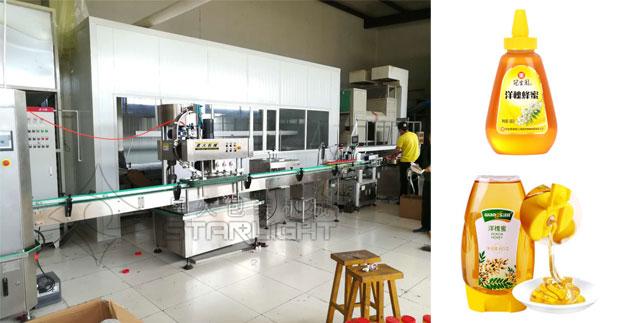 星火芝麻醬自動灌裝機設備及樣品展示